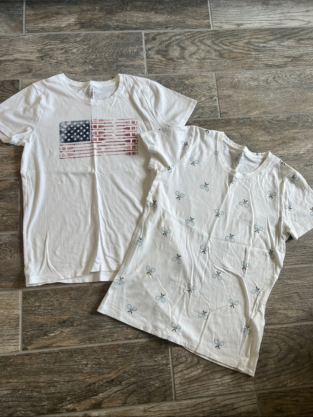 J.Crew Factory Collector Tee set of 2 tennis American flag small